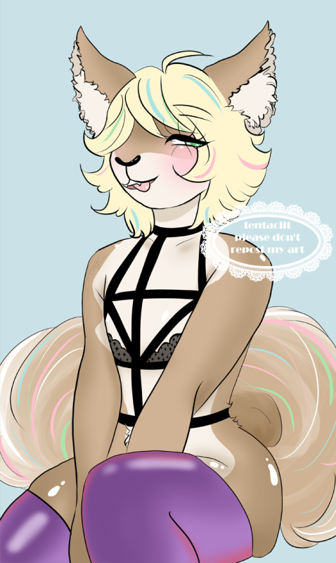 Full furry version of Shuzo in lingerie.