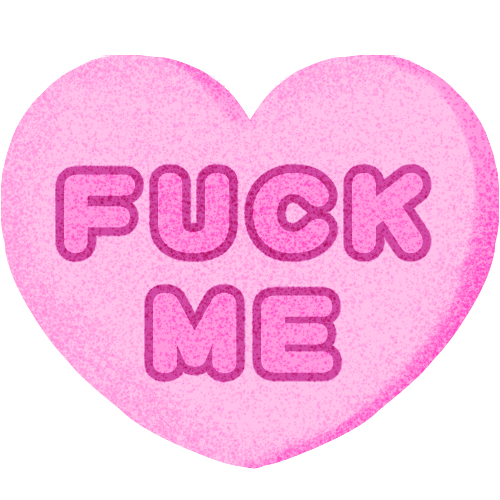 pink candy heart that reads fuck